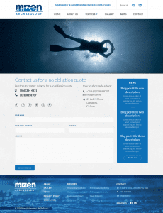 Mizen Website v contact