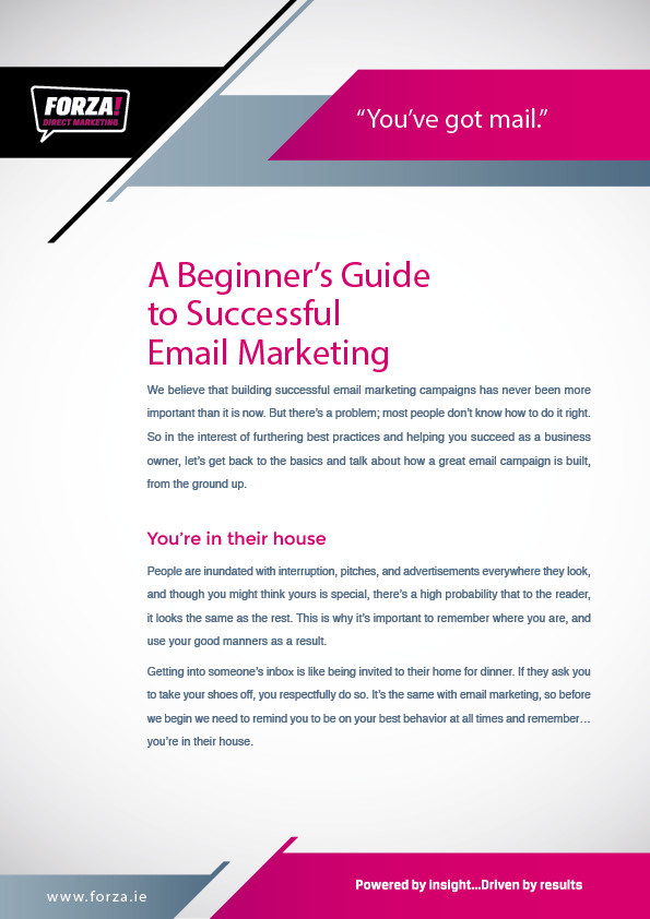 Email marketing guide design by Forza! Cork