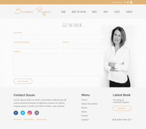 SusanRyan Website Contact design by Forza! Cork