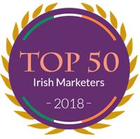 top  irish marketers dark color badge