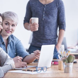 People discussing in marketing agency